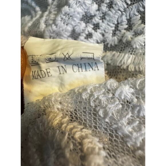 White Sheer Lace Kimono Duster Cardigan Size Small - Picture 7 of 7